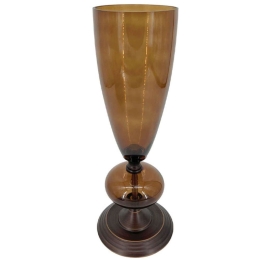 Βάζο Χωνί 15-00-23975 Φ16x44,5cm Brown Marhome Μέταλλο,Γυαλί