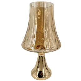 Βάζο Αμπαζούρ 15-00-23957 Φ24,5x45,5cm Gold Marhome Μέταλλο,Γυαλί