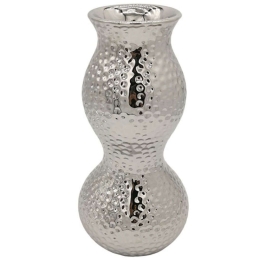 Βάζο Σφυρήλατο 15-00-23721 13x28,5cm Silver Marhome Κεραμικό