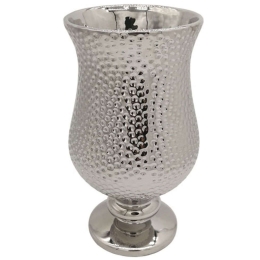 Βάζο Σφυρήλατο 15-00-23729 16x28,2cm Silver Marhome Κεραμικό