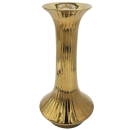 Βάζο Ρίγες 15-00-23706 15,5x32,6cm Gold Marhome Κεραμικό