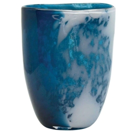 Βάζο Φυσητό Frost Art 15-00-23912 17,5x12,5x24,5cm White-Blue Marhome Γυαλί