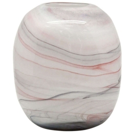 Βάζο Φυσητό Marble Effect 15-00-23927 20x13,5x21cm Multi Marhome Γυαλί