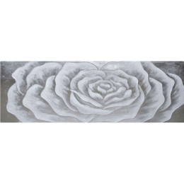 Πίνακας Καμβάς Τριαντάφυλλο 15-00-23522 150x50cm White-Silver Marhome Οριζόντιοι Καμβάς