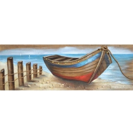 Πίνακας Βάρκα 15-00-19123 50x150x4cm Multi Marhome Οριζόντιοι Ξύλο