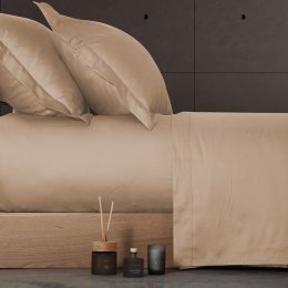 Σεντόνι Elements Με Λάστιχο Beige Nef-Nef King Size 180x235cm 100% Βαμβακοσατέν