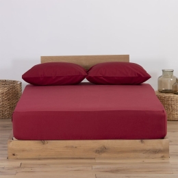 Σεντόνι Μακό Με Λάστιχο Jersey Bordo Nef Nef Υπέρδιπλο 160x230cm 100% Βαμβάκι