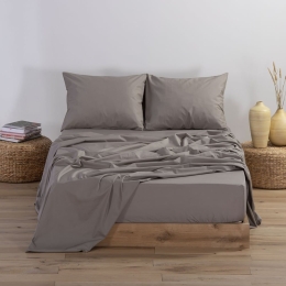 Σεντόνι Basic Με Λάστιχο Mocca Nef-Nef Μονό 100x230cm 100% Βαμβάκι