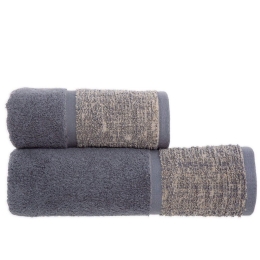 Πετσέτα Cora Anthracite Nef-Nef Σώματος 70x140cm 100% Βαμβάκι