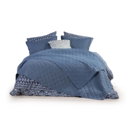 Κουβερλί Karina Blue Blue Nef-Nef Μονό 160x220cm Microfiber-Polyester