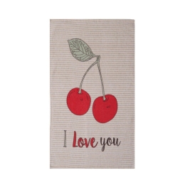 Ποτηρόπανο Βελουτέ Cherry Love Ecru Nef-Nef 40x60cm 100% Βαμβάκι