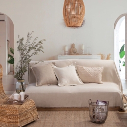 Ριχτάρι Nature Rib-22 Beige Nef-Nef Τριθέσιο 170x300cm Βαμβάκι-Ακρυλικό