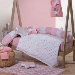 Σεντόνια Βρεφικά Star Girl (Σετ 3τμχ) Pink Nef-Nef Κούνιας 120x170cm 100% Βαμβάκι