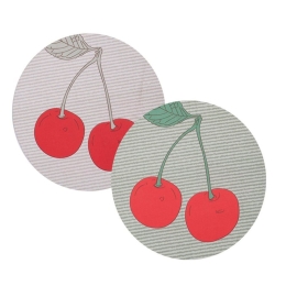 Σουπλά Cherry Love Green-Ecru Nef-Nef 38x38cm 100% Βαμβάκι