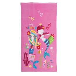 Πετσέτα Θαλάσσης Παιδική Fashion Mermaids Pink Nef-Nef Θαλάσσης 100% Βαμβάκι