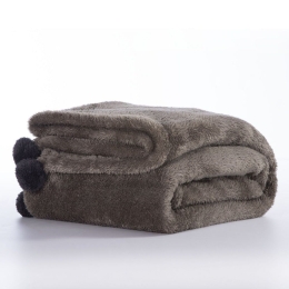 Κουβέρτα Καναπέ Sherpa Miaris Taupe Nef-Nef 130x 180 130x180cm Πολυέστερ