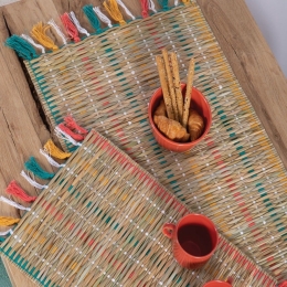Runner Straw Natural-Multi Nef-Nef 45X150 Άχυρο-Βαμβάκι