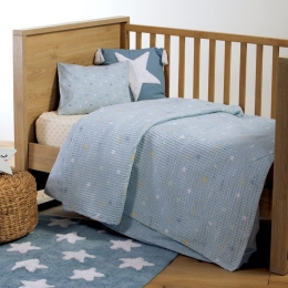 Κουβέρτα Βρεφική Πικέ Hugs & Kisses Boy Blue Nef-Nef Κούνιας 110x150cm 100% Βαμβάκι