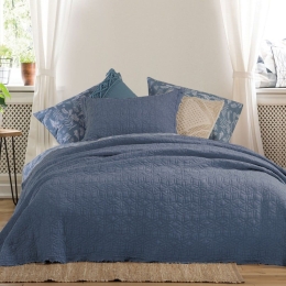 Κουβερλί Laren Blue Nef-Nef Υπέρδιπλο 230x240cm Βαμβάκι-Πολυέστερ