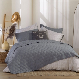 Κουβερλί Colton Grey Nef-Nef Μονό 160x220cm Microfiber-Polyester