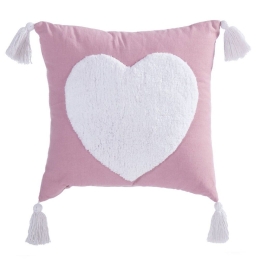 Μαξιλάρι Διακοσμητικό Παιδικό (Με Γέμιση) Hugging Heart Pink Nef-Nef 35Χ35 Βαμβάκι-Πολυέστερ