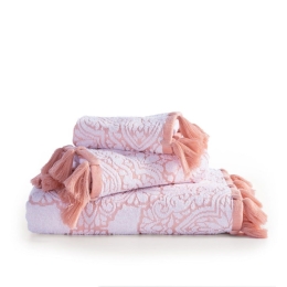 Πετσέτα Lorelay White-Pink Nef-Nef Προσώπου 50x90cm 100% Βαμβάκι