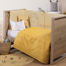Σεντόνια Βρεφικά Cute Hedgehog (Σετ 3τμχ) Yellow Nef-Nef Κούνιας 120x170cm 100% Βαμβάκι