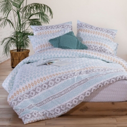 Σεντόνια Zoran Με Λάστιχο (Σετ 4τμχ) Aqua Nef-Nef King Size 180x230cm 100% Βαμβάκι