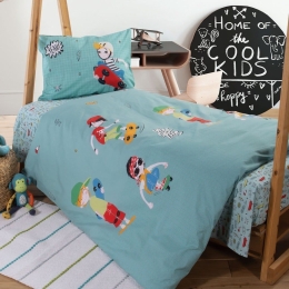 Σεντόνια Παιδικά Boys Will Be Boys (Σετ 3τμχ) Petrol Nef-Nef Μονό 170x260cm 100% Βαμβάκι