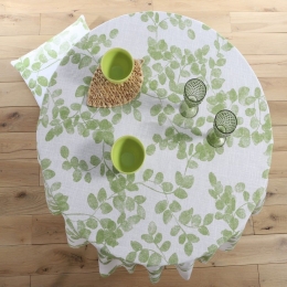 Τραπεζομάντηλο Santika Green Nef-Nef Διάμετρος 180cm Βαμβάκι-Λινό