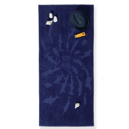 Πετσέτα Θαλάσσης Shark Style Blue Nef-Nef Θαλάσσης 80x160cm 100% Cotton