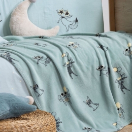 Κουβέρτα Βρεφική Fleece Party Animals Green Nef-Nef Αγκαλιάς 75x110cm Πολυέστερ