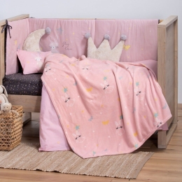 Κουβέρτα Βρεφική Fleece Fly Love Pink Nef-Nef Αγκαλιάς 75x110cm Πολυέστερ