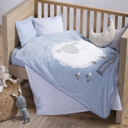 Κουβέρτα Βρεφική Sweet Sheep Light Blue Nef-Nef Κούνιας 100x140cm Πολυέστερ
