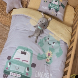 Πάπλωμα Βρεφικό Green Car Grey Nef-Nef 110x140cm Βαμβάκι-Πολυέστερ