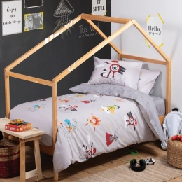 Σεντόνια Παιδικά Hero (Σετ 3τμχ) Grey Nef-Nef Μονό 170x260cm 100% Βαμβάκι