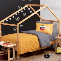 Σεντόνια Παιδικά Angry Lion (Σετ 3τμχ) Gold Nef-Nef Μονό 170x260cm 100% Βαμβάκι
