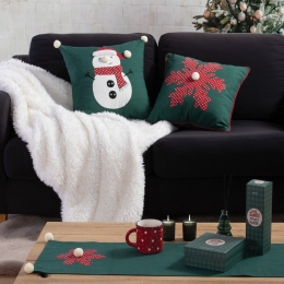 Runner Χριστουγεννιάτικο Happy Snowflake Green Nef-Nef 33X150