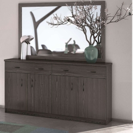 Μπουφές Με 4 Πόρτες & Καθρέπτη 159x38x84/140x90x2,2cm Moca Μελαμίνη