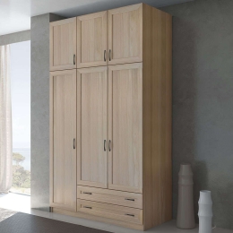 Ντουλάπα Τρίφυλλη Με Πατάρι 152x60x233cm Latte Τρίφυλλη