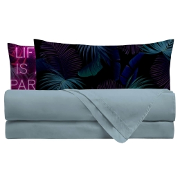 Amo la Casa Σετ Σεντόνια Digital Print King Size με Λάστιχο 240x290 - Partylife Σιέλ