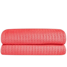 Κουβέρτα Soho 44 Βαμβακερή Waffle Coral Kentia Υπέρδιπλο 230x240cm 100% Βαμβάκι
