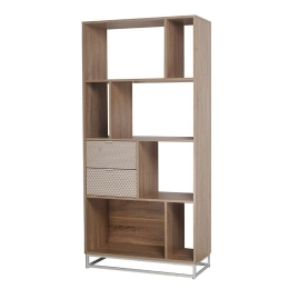 Βιβλιοθήκη Nak 80x35xH168cm Sonoma-White 24-0520 Μελαμίνη,Μέταλλο