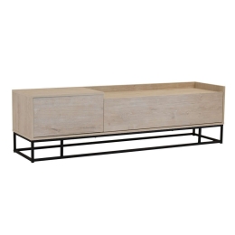 Έπιπλο Τηλεόρασης Hilton 160x39,5xH45cm Sonoma-Black 05-0456 Μελαμίνη,Μέταλλο