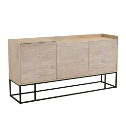 Μπουφές Hilton 160x39,5xH80cm Sonoma-Black 05-0457 Μελαμίνη,Μέταλλο