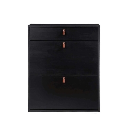 Παπουτσοθήκη Porto Bello 80x24xH95cm Black 10-0033 Μελαμίνη