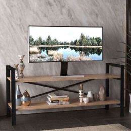 Έπιπλο Τηλεόρασης Smart 05-0543 120x35x60cm Sonoma-Black Μελαμίνη,Μέταλλο