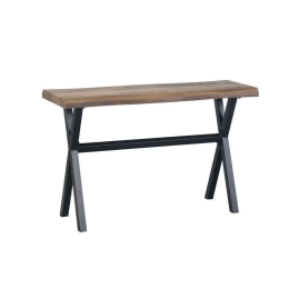 Κονσόλα Brick 05-0505 120x40x75cm Brown-Black Μοριοσανίδα, Μέταλλο