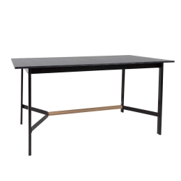 Τραπέζι Tokyo 02-0382 140x80x75cm Sonoma-Black Μοριοσανίδα, Μέταλλο