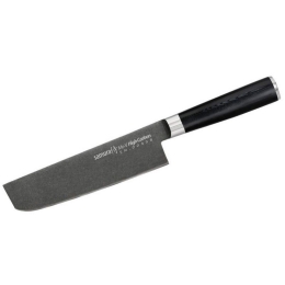 Μαχαίρι Nakiri MO-V Stonewash SM-0043B 18cm Black Samura Stainless Steel